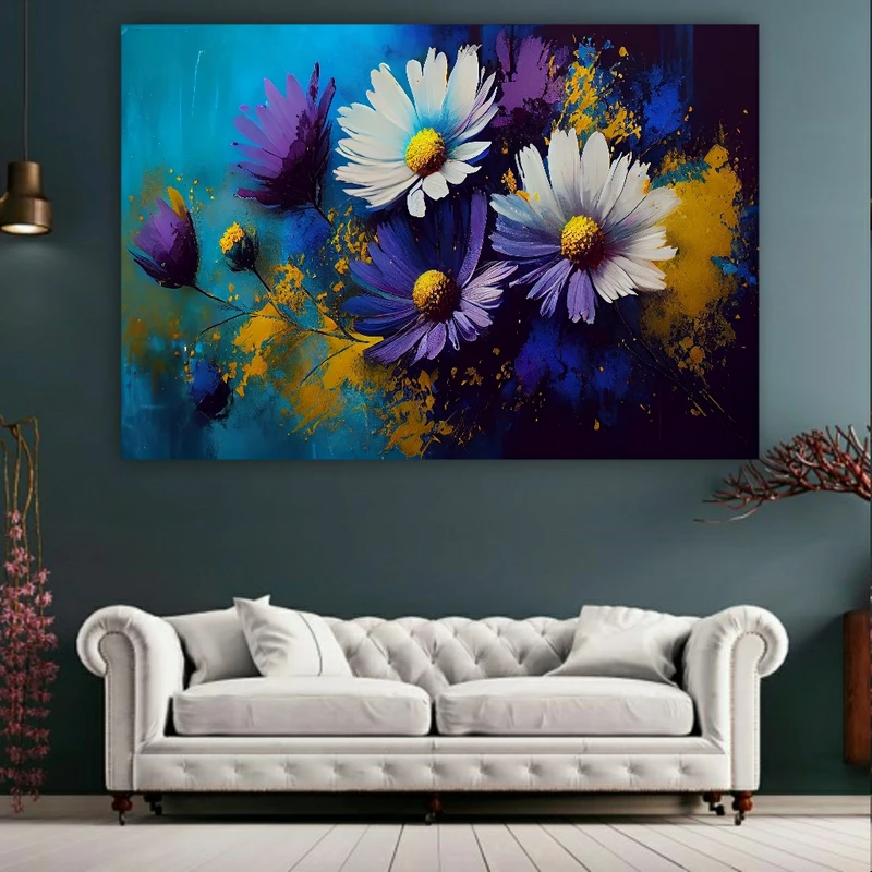 پوستر دیواری طرح نقاشی آبرنگی مدل گل بابونه کد FP10155