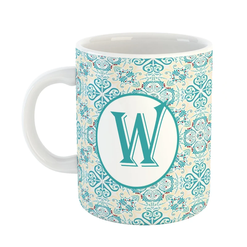 ماگ پادآفرین مدل فانتزی طرح حرف W کد 30