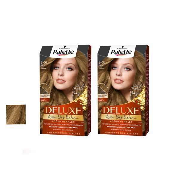 کیت رنگ مو پلت سری DELUX شماره 01-8 حجم 59 میلی لیتر رنگ کاراملی کاپوچینو مجموعه 2 عددی کیت رنگ مو پلت سری DELUX شماره 01-8 حجم 59 میلی لیتر رنگ کاراملی کاپوچینو مجموعه 2 عددی