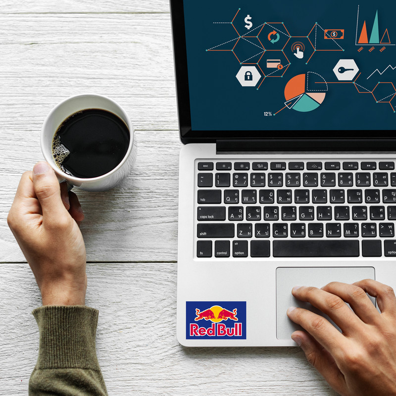 استیکر لپ تاپ لولو طرح REDBULL کد 513