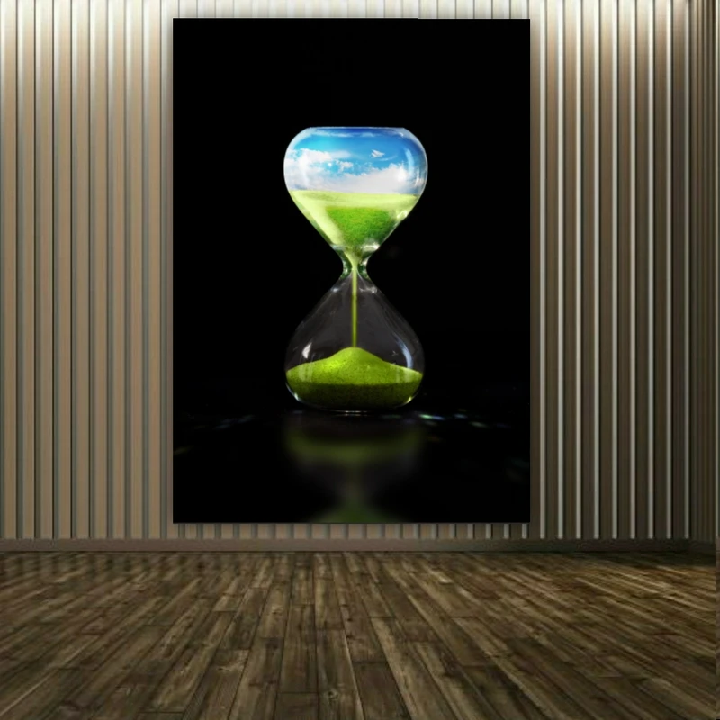 پوستر پارچه ای طرح منظره مدل ساعت شنی کد PP2691