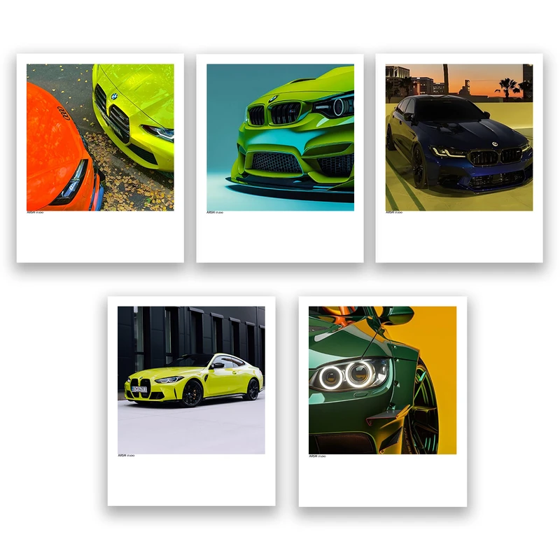 آویز تزیینی عرش مدل فانتزی ماشین اسپرت BMW کد Asa1299 مجموعه پنج عددی