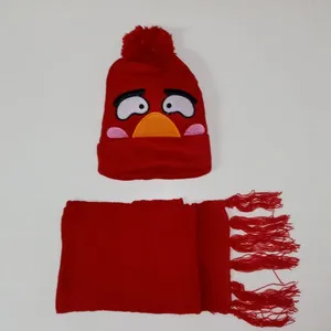 ست کلاه و شال گردن بافتنی بچگانه مدل عروسکی کد 04