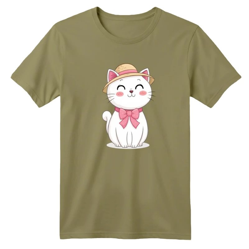 تی شرت آستین کوتاه بچگانه مدل گربه کلاهدار