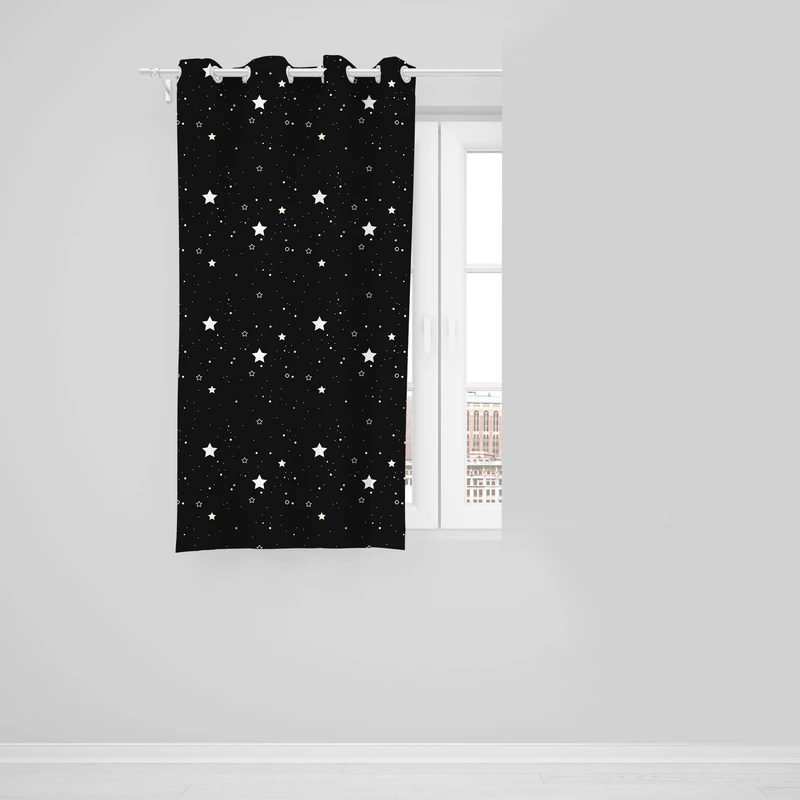 پرده مدل مخمل پانچی طرح ستاره کد 8019 سایز 140x190 سانتی متر