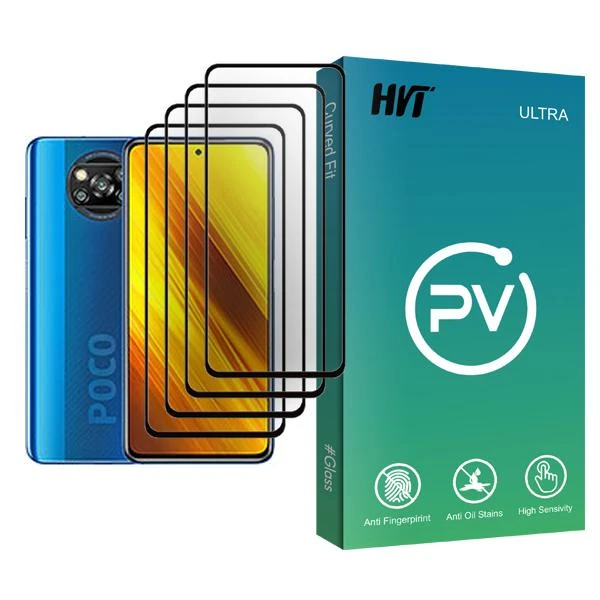 محافظ صفحه نمایش اچ وی تی مدل PV Glass MIX004 مناسب برای گوشی موبایل شیائومی Poco X3 NFC بسته چهار عددی