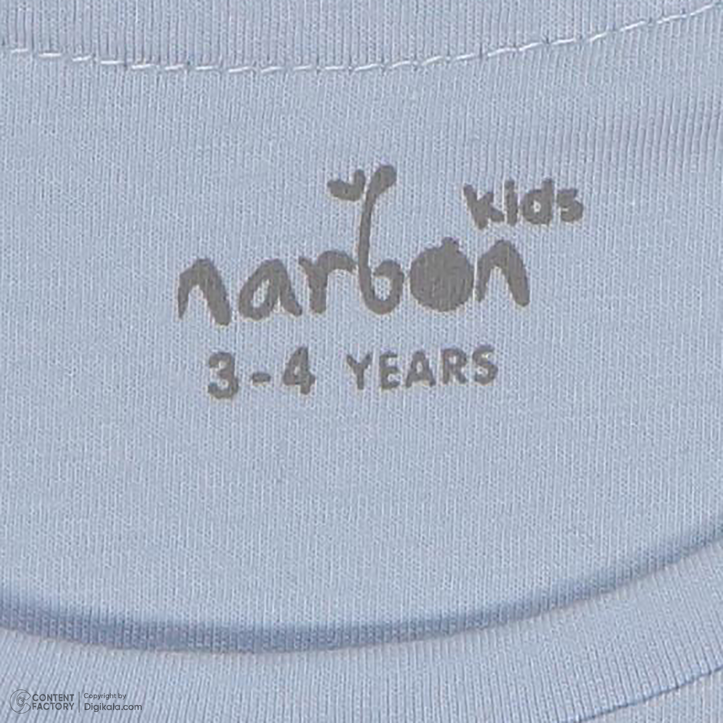 ست تی شرت و شلوار بچگانه ناربن مدل 493 رنگ ابی روشن -  - 9