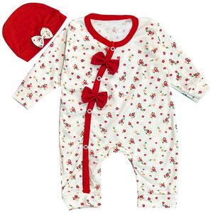 ست سرهمی و کلاه نوزادی مدل بهار کد Ge3