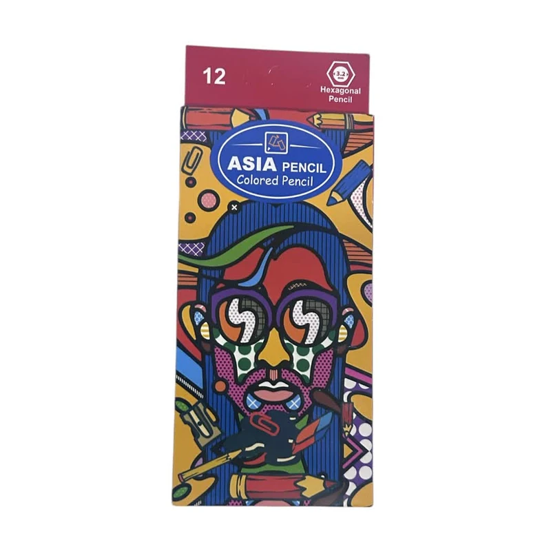 مداد رنگی 12 رنگ برند آسیا مدل 10001