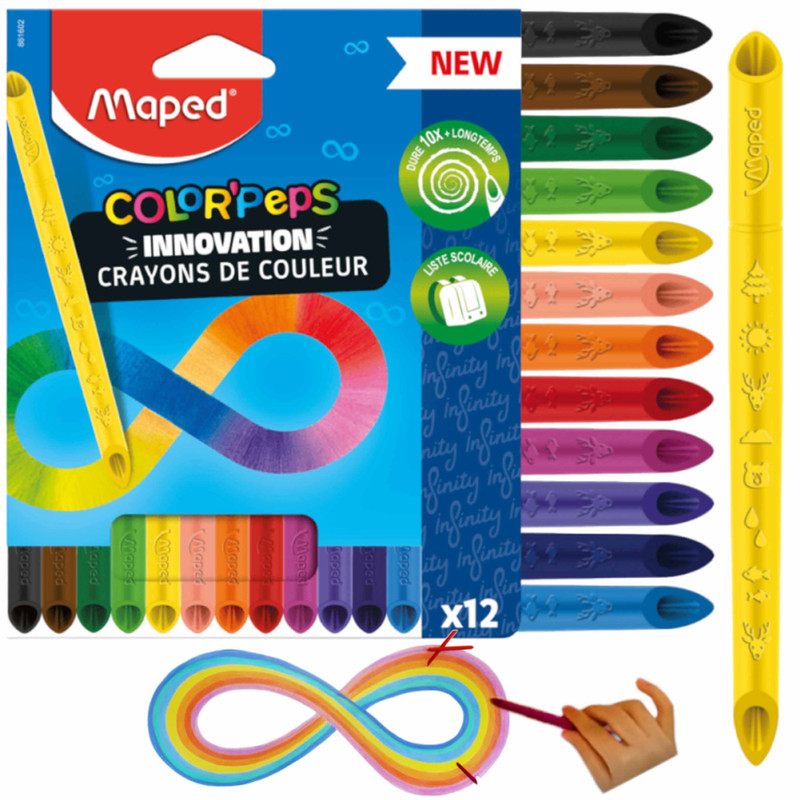 مداد رنگی 12 رنگ مپد مدل بی نهایت