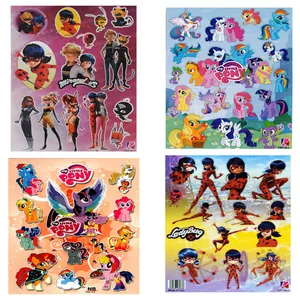 استیکر کودک طرح یونیکورن و دختر کفشدوزکی کد PAW12123 مجموعه 4 عددی