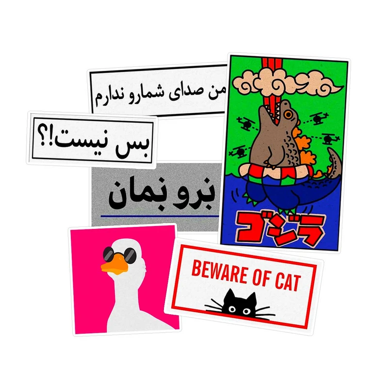 استیکر لپ تاپ ماسا دیزاین طرح TEXT کد COLSA مجموعه 6 عددی