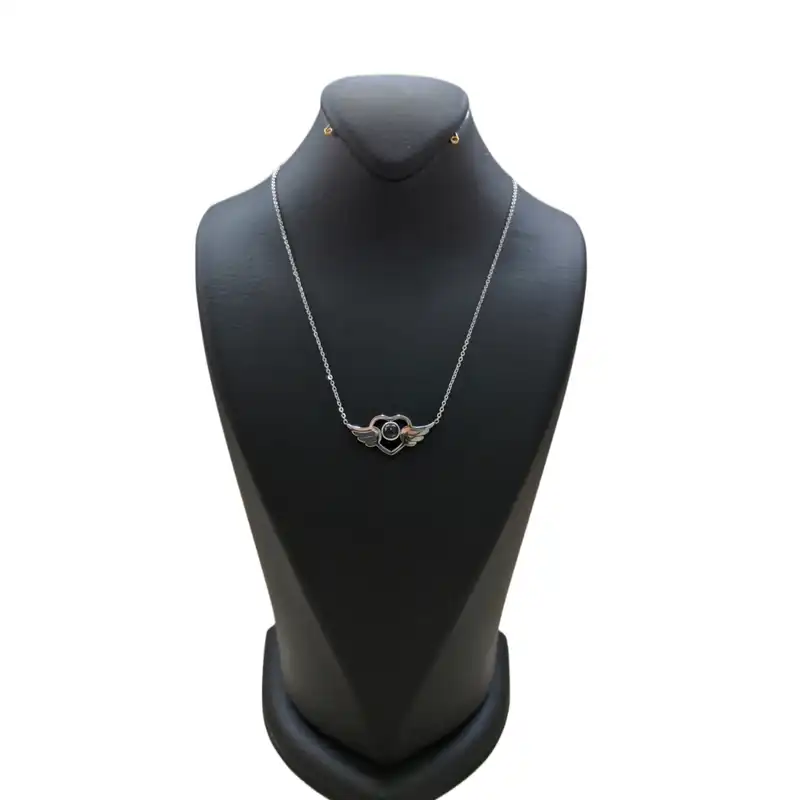 گردنبند زنانه استینلس استیل طرح بال فرشته ای