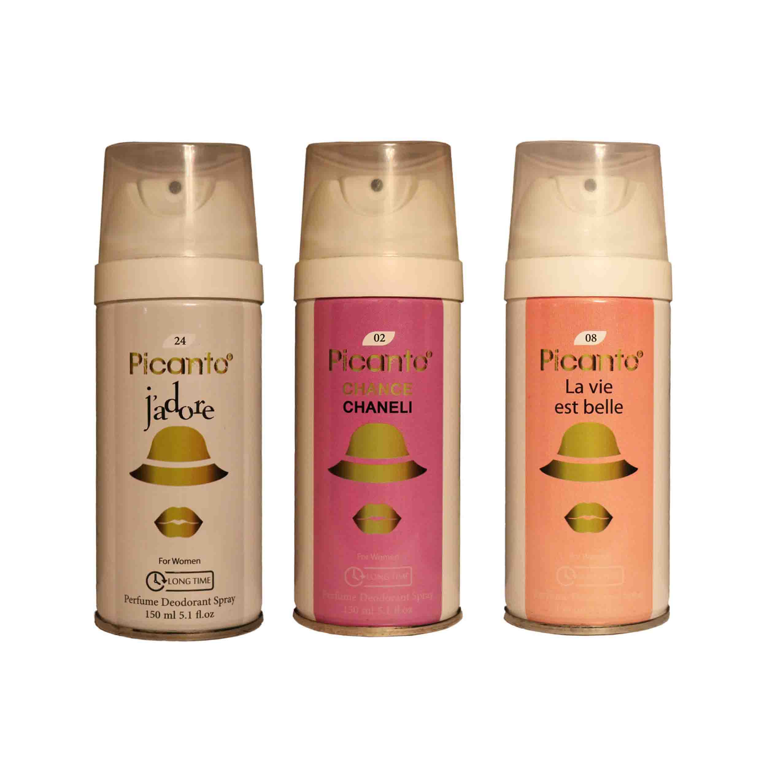 اسپری خوشبو کننده بدن زنانه پیکانتو مدل pw29 حجم 150 میلی لیتر مجموعه 3 عددی
