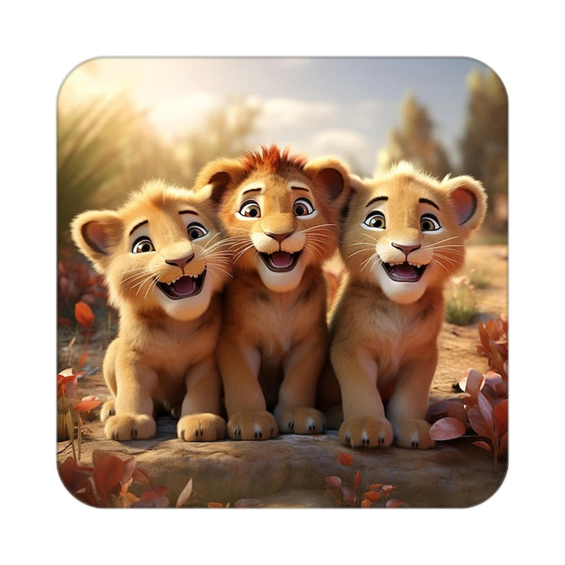 زیر لیوانی کاکتی طرح شیر مدل mp23818