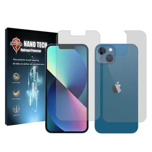 Nano tech transparent screen protector suitable for Apple 13 mobile phone along with back of the phone