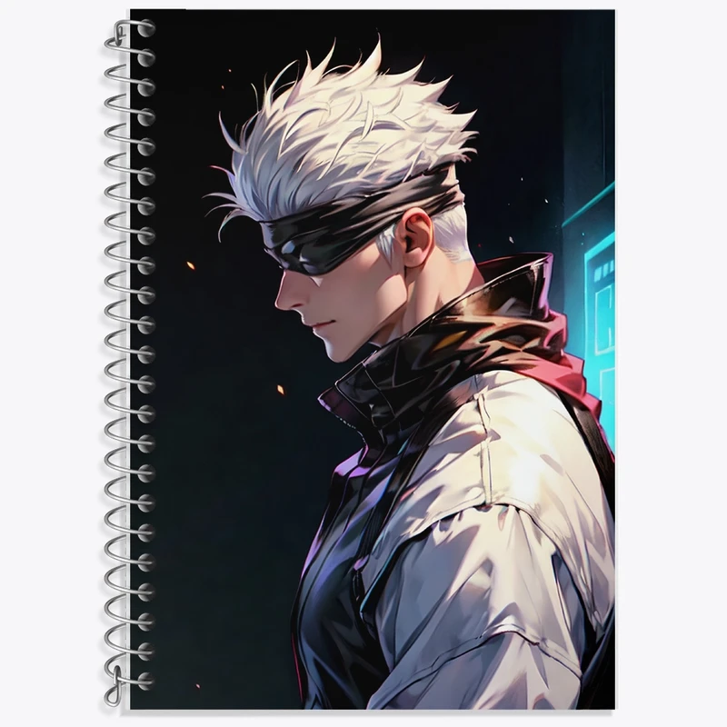 دفتر زبان 50 برگ خندالو مدل دو خط طرح انیمه جوجوتسو کایزن کد F2481