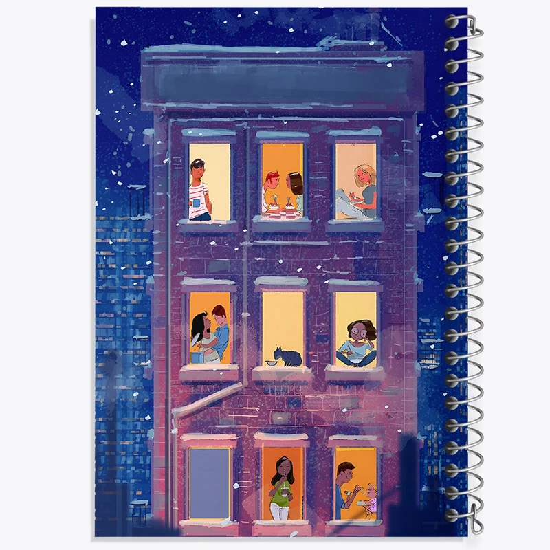 دفتر مشق 50 برگ خندالو طرح آپارتمان کد F7370