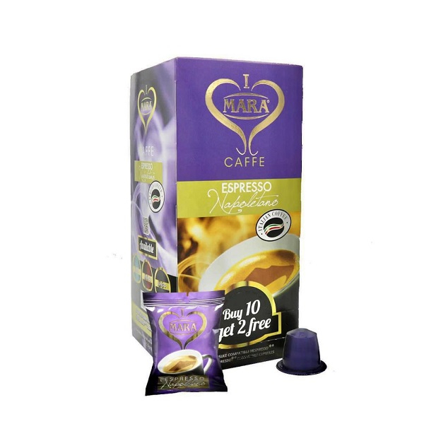 کپسول قهوه اسپرسو ناپولی مارا بسته 12 عددی