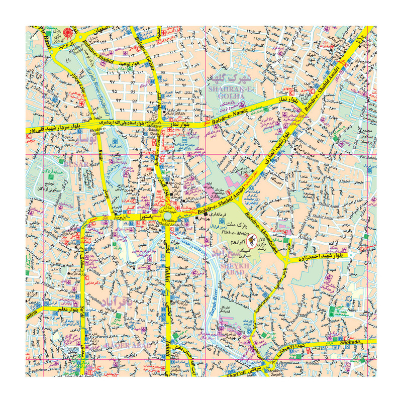 نقشه گردشگری شهر رشت گیتاشناسی نوین کد1611 L