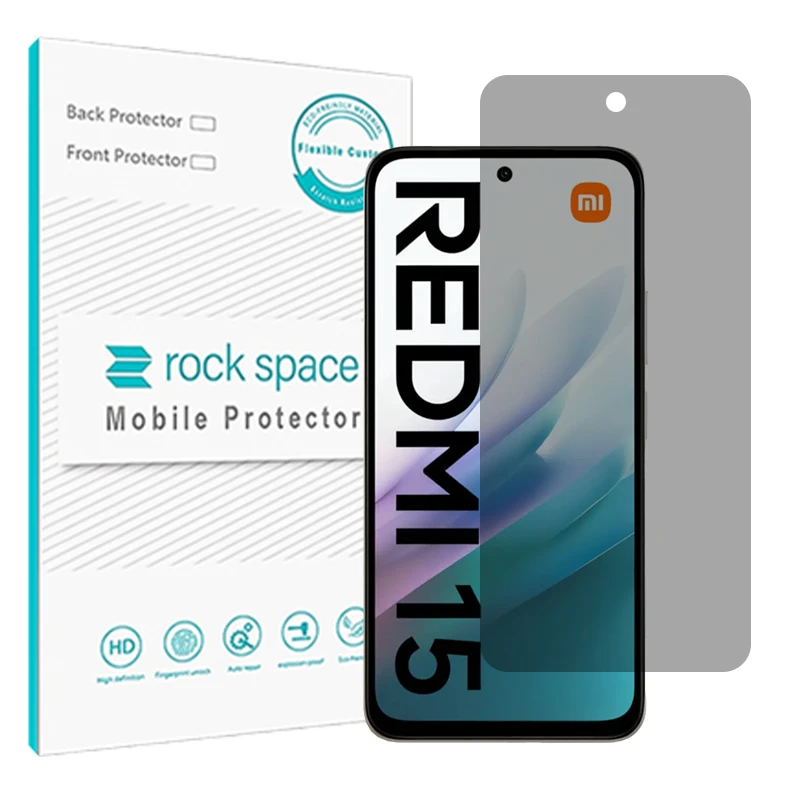 محافظ صفحه نمایش حریم شخصی راک اسپیس مدل Resistant مناسب برای گوشی موبایل شیائومی Redmi 15 4G