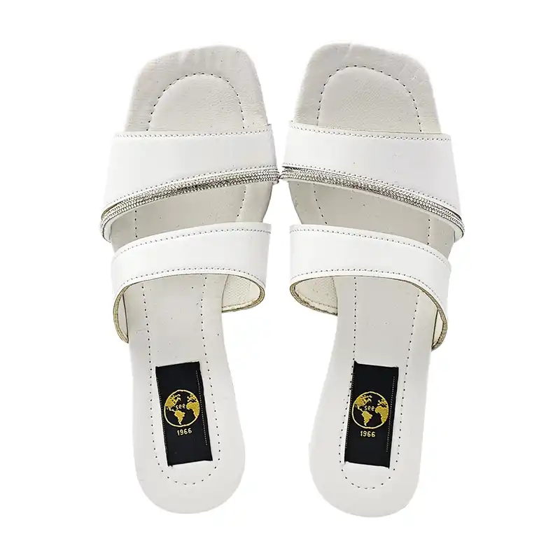 صندل زنانه سیی مدل شاین نگین دار کد 2093.1