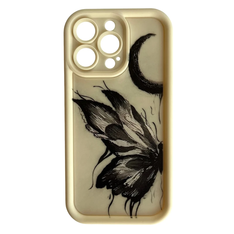کاور مدل سولید طرح پروانه و ماه مناسب برای گوشی موبایل اپل iPhone 13 Pro
