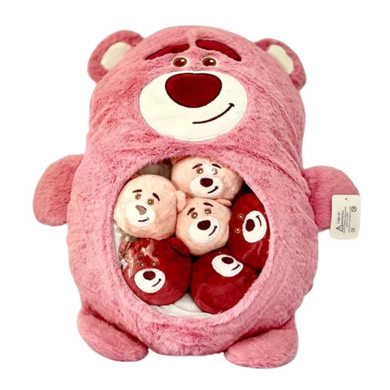 عروسک مدل خرس لوتسو بالشتی طرح بچه دار کد A01 ارتفاع ۴۰ سانتی متر