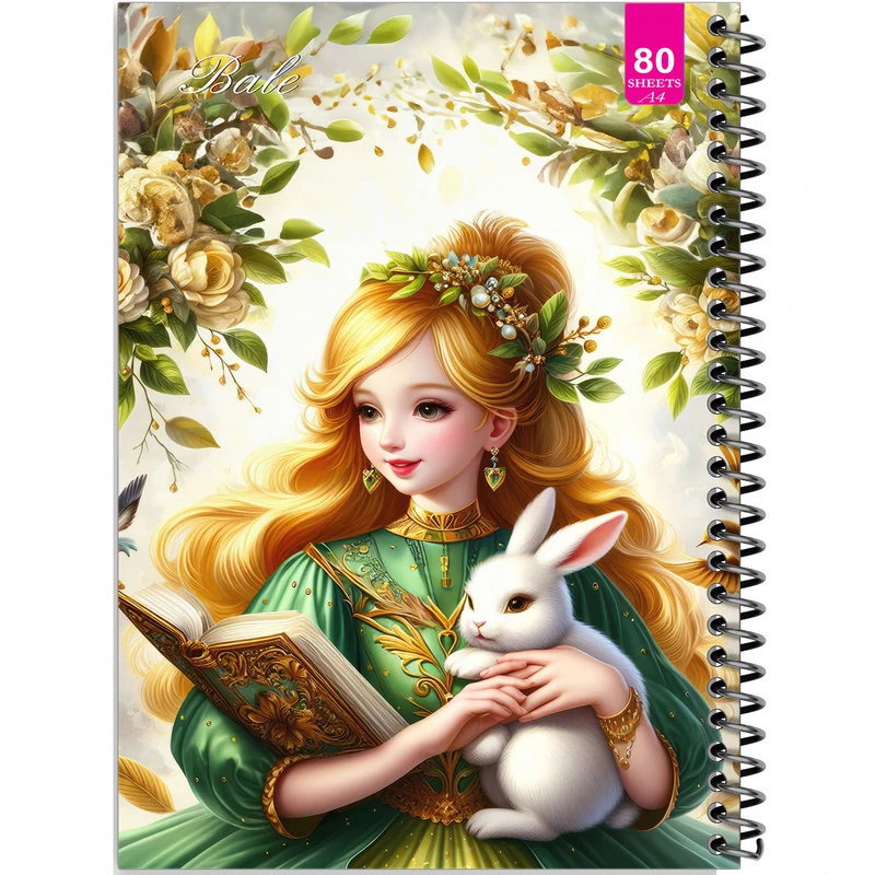 دفتر نقاشی 80 برگ بله مدل رحلی طرح فانتزی دخترانه کد A4-M316