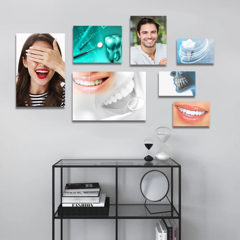 تابلو شاسی بکلیت طرح سلامت دندان و مطب دندانپزشکی مدل SH-1313 مجموعه 7 عددی