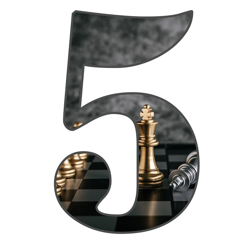 استند رومیزی مدل عدد 5 طرح شطرنج کد 1818