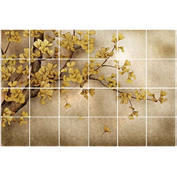 تایل سقفی آسمان مجازی طرح شاخه گل کد 3D1498-24 سایز 60x60 سانتی متر مجموعه 24 عددی