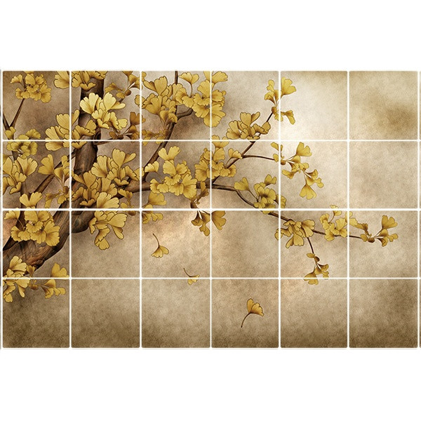 تایل سقفی آسمان مجازی طرح شاخه گل کد 3D1498-24 سایز 60x60 سانتی متر مجموعه 24 عددی
