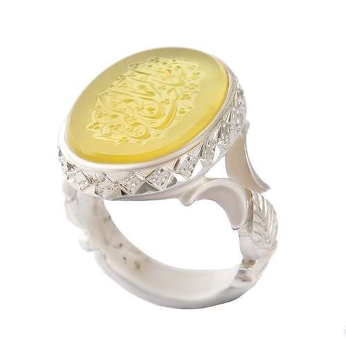 انگشتر نقره مردانه بازرگانی میلادی مدل عقیق شرف الشمس خطاطی یا صاحب الزمان ادرکنی رکاب دست ساز کد AM_2701