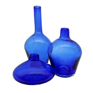 گلدان شیشه ای مدل سالونگ شفاف کد SSH02 بسته 3 عددی