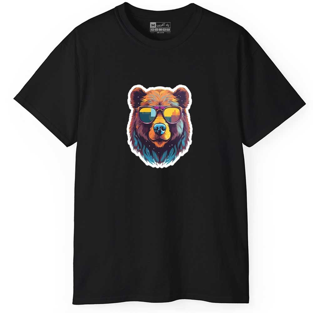 تی شرت آستین کوتاه مردانه پاد آفرین مدل خرس کد 0664 -  - 1