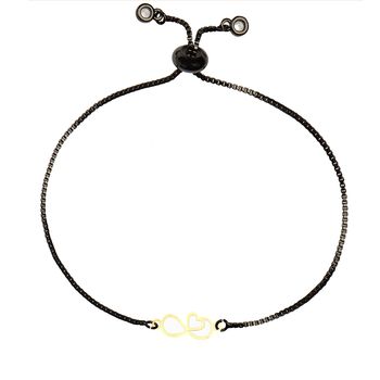 دستبند طلا 18 عیار زنانه کرابو طرح قلب بینهایت مدل Kr1381