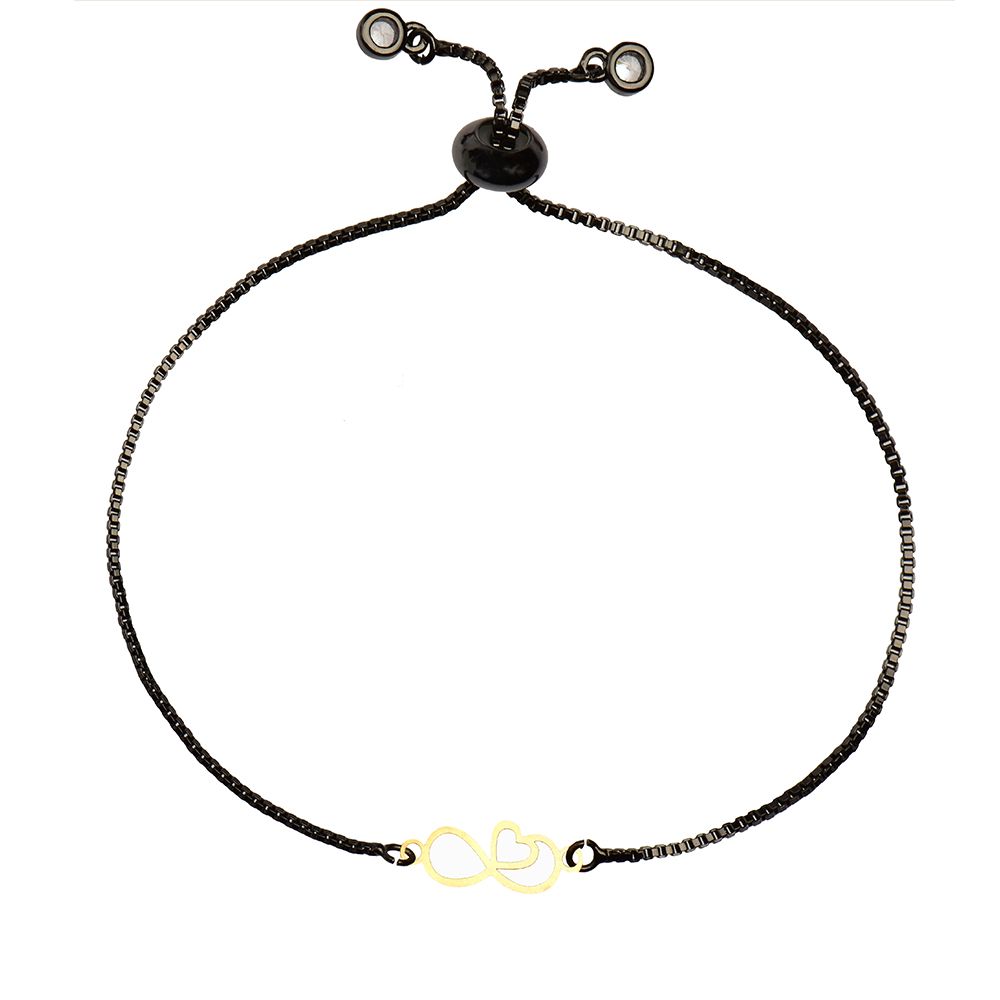 دستبند طلا 18 عیار زنانه کرابو طرح قلب بینهایت مدل Kr1381 -  - 1