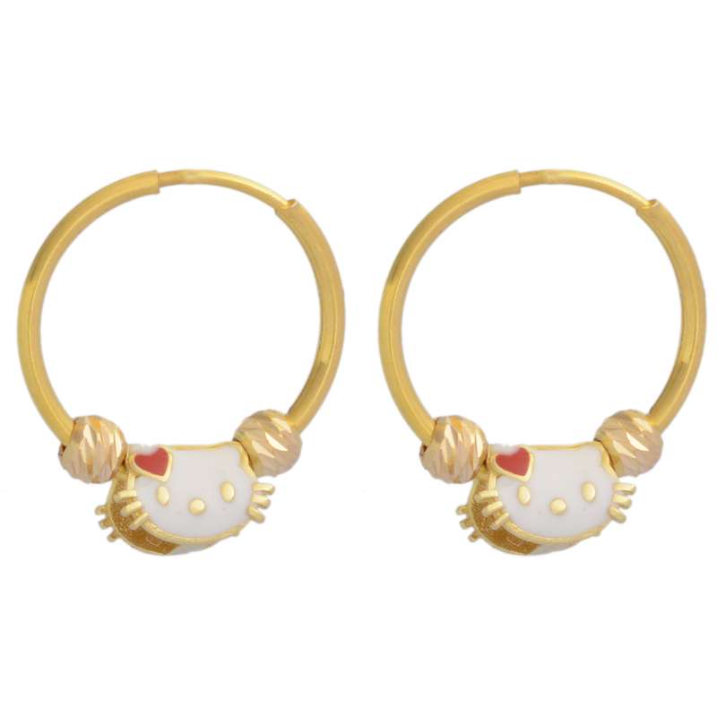 گوشواره حلقهای طلا 18 عیار دخترانه طلای مستجابی مدل کیتی کد T1825 5264 گوشواره حلقهای طلا 18 عیار دخترانه طلای مستجابی مدل کیتی کد T1825 5264