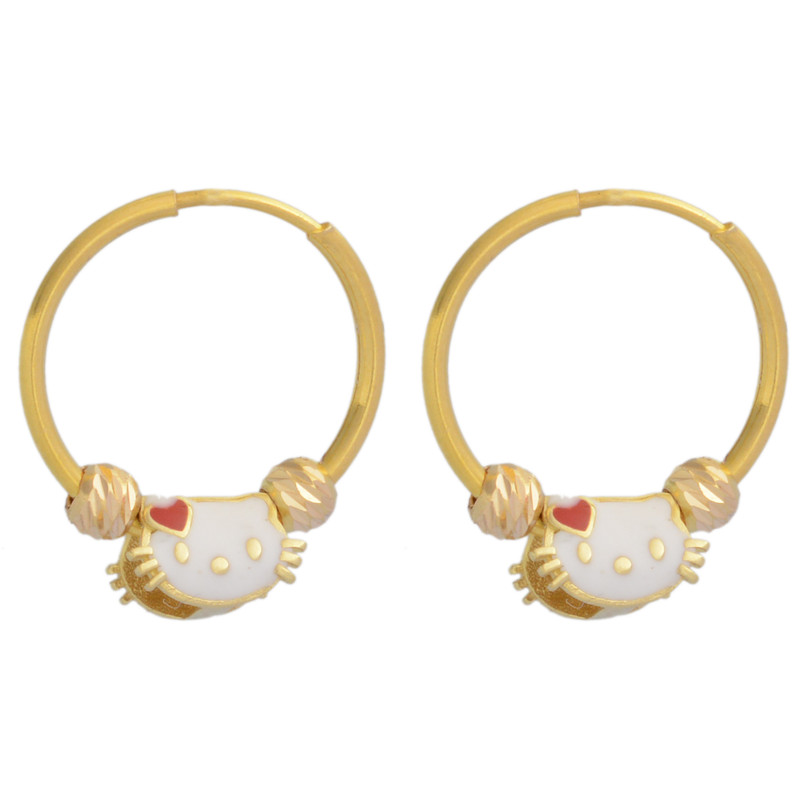 گوشواره حلقهای طلا 18 عیار دخترانه طلای مستجابی مدل کیتی کد T1825 5264 گوشواره حلقهای طلا 18 عیار دخترانه طلای مستجابی مدل کیتی کد T1825 5264