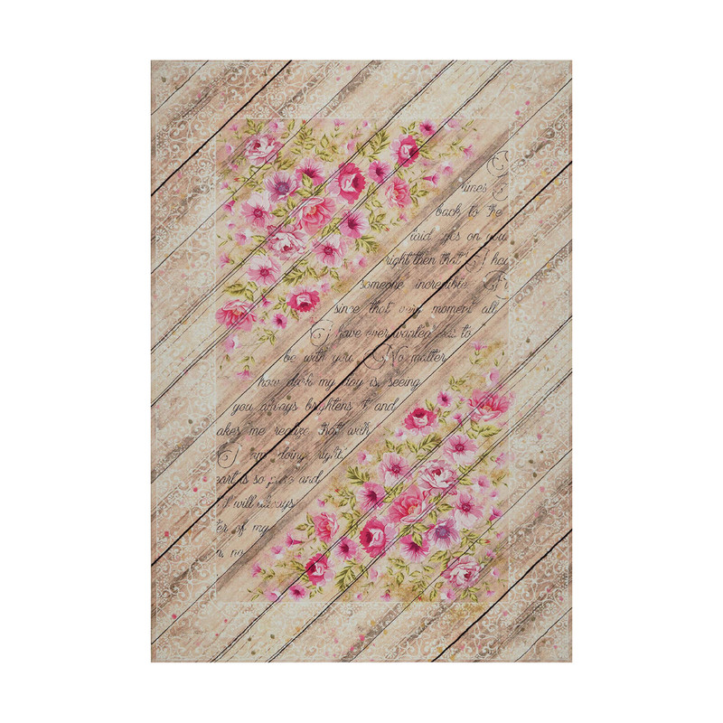 فرش ماشینی زانیس مدل مدرن طرح گل  زمینه کرم قهوه ای