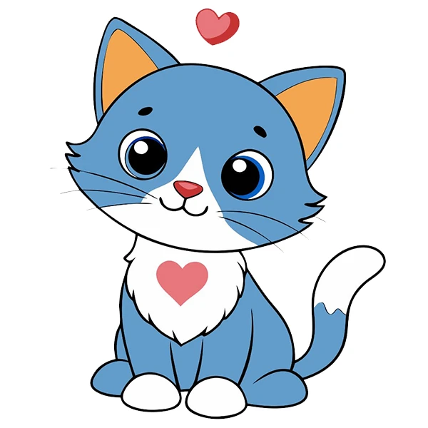 استیکر پارچه و لباس پاد آفرین طرح گربه کارتونی کد 1363