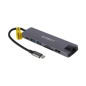 هاب و رم ریدر 7 پورت USB-c ایراسکای مدل ifortech