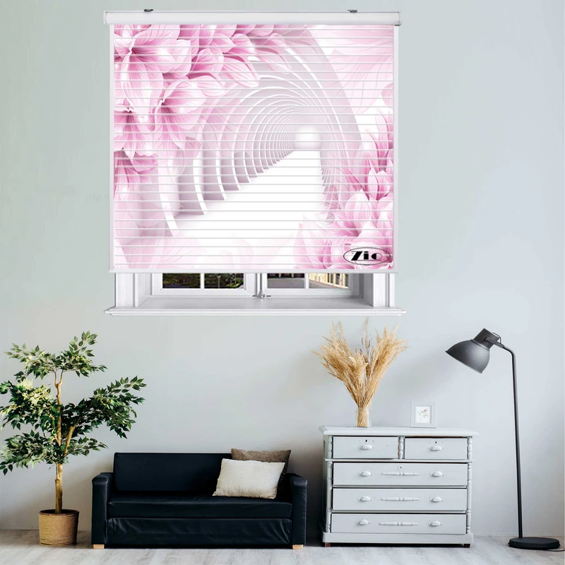 پرده زبرا زیو مدل سیلوئت 3D1414 سایز 150x150 سانتی متر