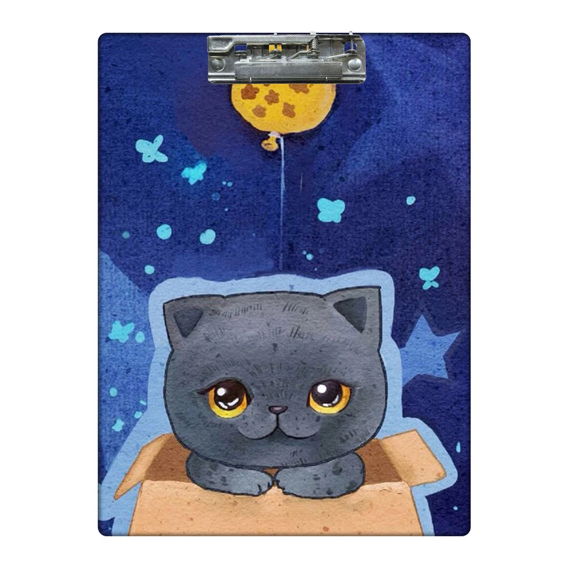 تخته شاسی طرح گربه اسکاتیش و شب و ستاره کد  6354501 سایز A4