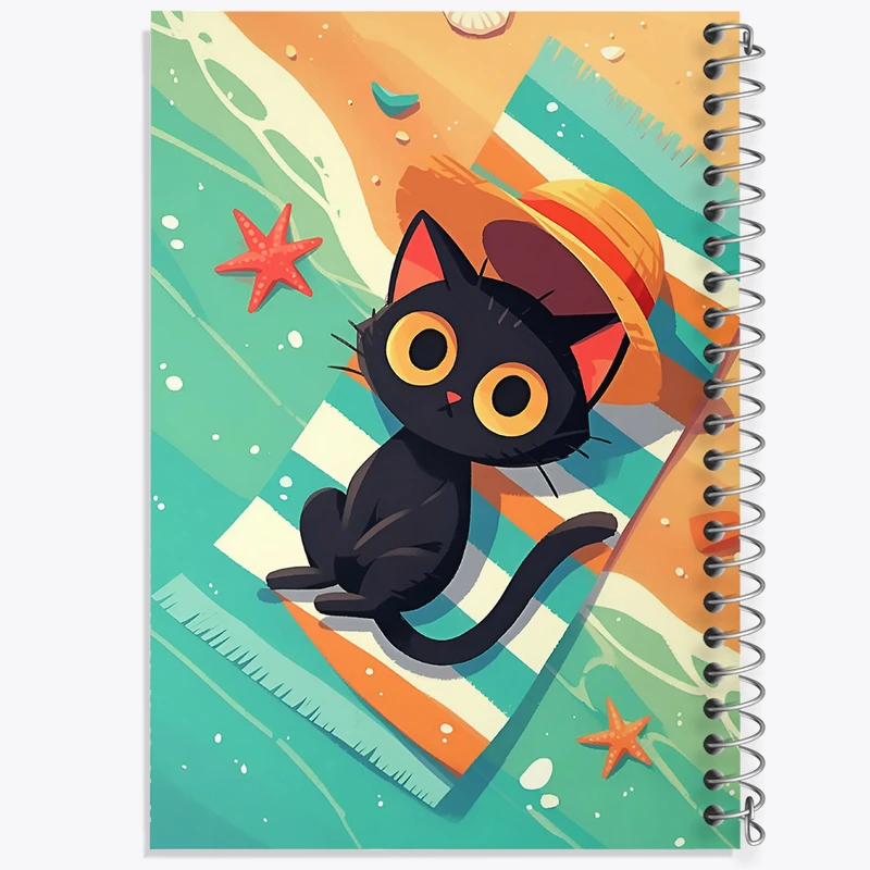 دفتر ژورنال نویسی 50 برگ خندالو مدل نقطه ای طرح گربه کیوت کد N4506