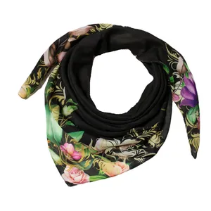 روسری زنانه مدل نخ پنبه طرح گل کد sar-1860