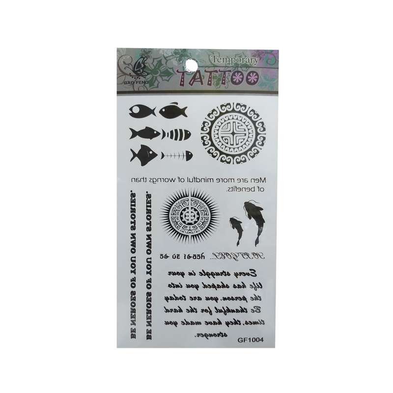 تتو موقت طرح مائوری و نوشته و ماهی کد 1004