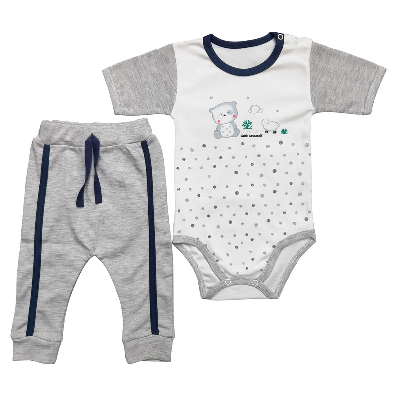 ست بادی و شلوار نوزادی مدل خرس و بره