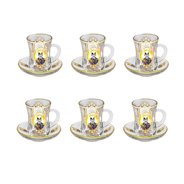 سرویس چای خوری 12 پارچه چهرازی طرح شاه عباس کد SPH02